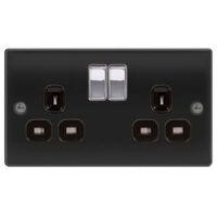British General 13A Black Nickel Effect Switched Socket
