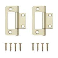 Brass Effect Metal Flush Hinge Pack of 8