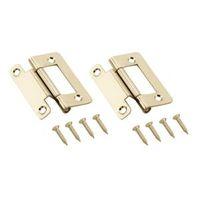 brass effect metal cranked flush hinge pack of 2