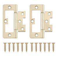 brass effect metal flush hinge pack of 8