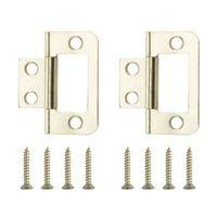 Brass Effect Metal Flush Hinge Pack of 2