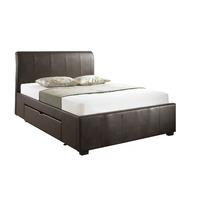 [Brown Amadora Faux Leather Drawer Bed]