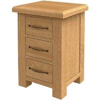 bradburn oak large 3 drawer bedside cabinet