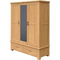 Bradburn Oak Triple Wardrobe with Mirror