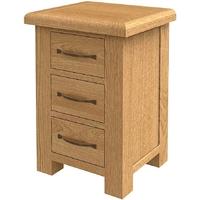 Bradburn Oak 3 Drawer Bedside Cabinet