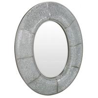 Bradford Silver Oval Wall Mirror Champagne Trim