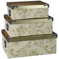 Bronze and Gold Blossom Storage Boxes (Set of 3)