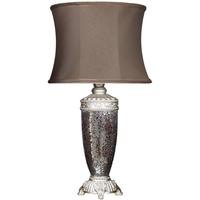 Bronze Sparkle Mosaic Antique Silver Regency Lamp with Chocolate Trimmed Shade