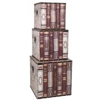 Brown Vintage Square Book Trunks (Set of 2)