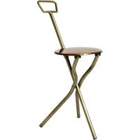 Brass and Dark Copper Folding Stool with Handle