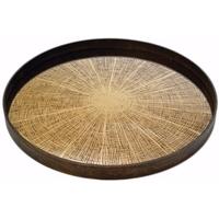 Bronze Slice Large Round Mirror Tray