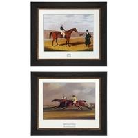 Brown Wooden Frame Prints Louvranges (Set of 2)