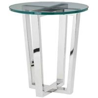 brenzette ss tempered glass side table