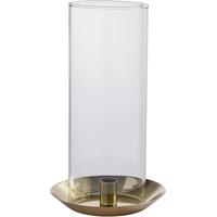 brass and glass hurricane candle holder for slim candle set of 4