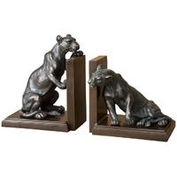 Bronze Patina Bookend Lioness (Set of 2)