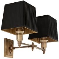 brass wall lamp lexington double with black shade