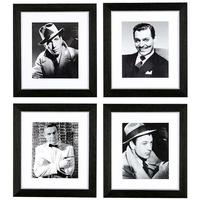 Brown Wooden Frame Prints New Cinema Gentlemen (Set of 4)