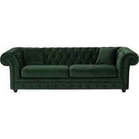 Branagh 3 Seater Chesterfield Sofa, Pine Green Velvet
