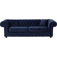 Branagh 3 Seater Chesterfield Sofa, Electric Blue Velvet