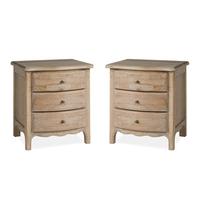 Brittany Limewash Oak Set of 2 Bedsides