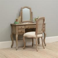 Brittany Limewash Oak Dressing Set with Chair