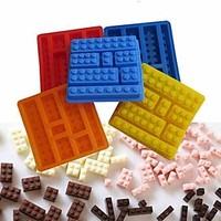 Brick Style Square Sharped Silicone Ice Mold Building Blocks Ice Tray DIY(Random Color)