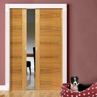 Brisa Mistral Oak Double Pocket Doors - Prefinished