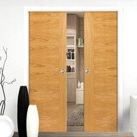 Brisa Ostria Oak Double Pocket Doors - Prefinished