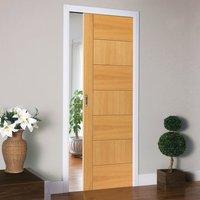 Brisa Sirocco Flush Oak Pocket Fire Door, 30 Minute Fire Rated - Pre-finished