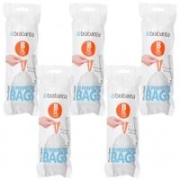 Brabantia Bin Liner Bags 5 Pack Deal, White, 5 Litre (B)