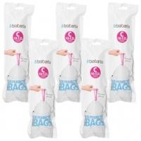 Brabantia Bin Liner Bags 5 Pack Deal, White, 12 Litre (C)