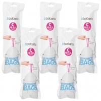 brabantia bin liner bags 5 pack deal white 12 litre c