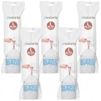 Brabantia Bin Liner Bags 5 Pack Deal, White, 45 Litre (L)