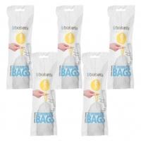 Brabantia Bin Liner Bags 5 Pack Deal, White, 3 Litre (A)