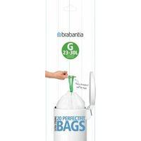 Brabantia White Plastic G 23-30L Extra Strong Bin Bags Dispenser Pack Pack of 20