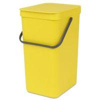 brabantia sort go yellow plastic rectangular waste bin 16l