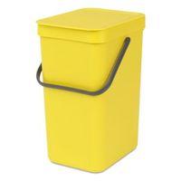 brabantia sort go yellow plastic rectangular waste bin 12l