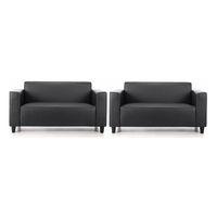 Brent Leather 2 and 2 Seater Sofa Suite Black