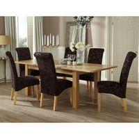 bromley 160 230cm dining set with 6 kingston fabric chairs