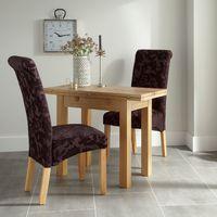 Brent 45-90cm Dining Set with 2 Kingston Fabric Chairs