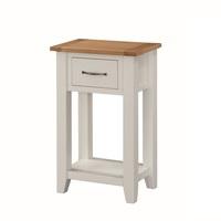 Brooklyn Wooden Telephone Table In Stone Painted With 1 Drawer