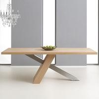 Bravo Wooden Large Dining Table Rectangular In Oak And Metal