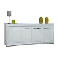 brooky white sheen finish sideboard with 4 doors