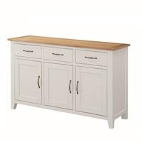 Brooklyn Wooden Sideboard In Stone Painted With 3 Doors