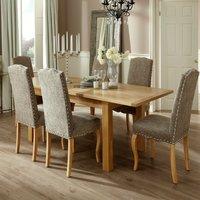 Bromley 160-230cm Dining Set with 6 Kensington Fabric Chairs