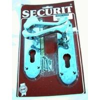 Bright chrome euro lock door handles for PVCu doors