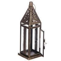 Brushed Gold effect Moroccan Style Lantern Metal with plain Glass