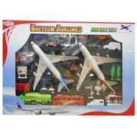 British Airlines Twin Plane Airport Set With Two Extra Large 30cm Aeroplanes Plus Vehicles And Accessories
