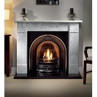 Brompton 56 inch Cararra Marble Fireplace With Cast Insert And Gas Fire