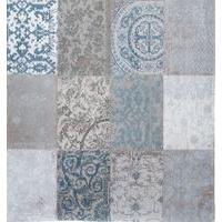 Bruges Blue Floral Patchwork Rug Vintage - Louis De Poortere 230x230